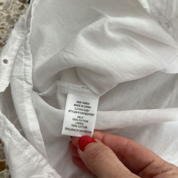 EUC Rabbit Rabbit Rabbit white cotton eyelet mini dress small s - Picture 8 of 8